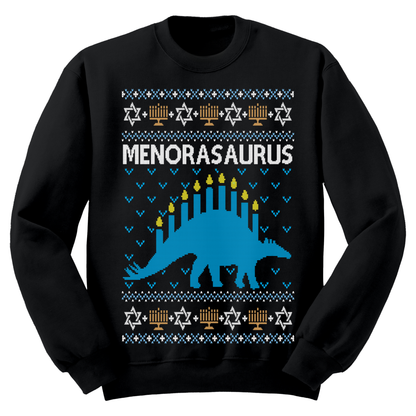Ugly Hanukkah Sweatshirt Menorasaurus