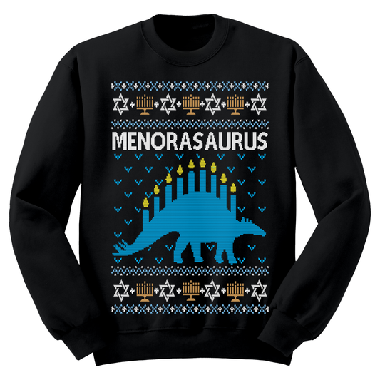 Ugly Hanukkah Sweatshirt Menorasaurus