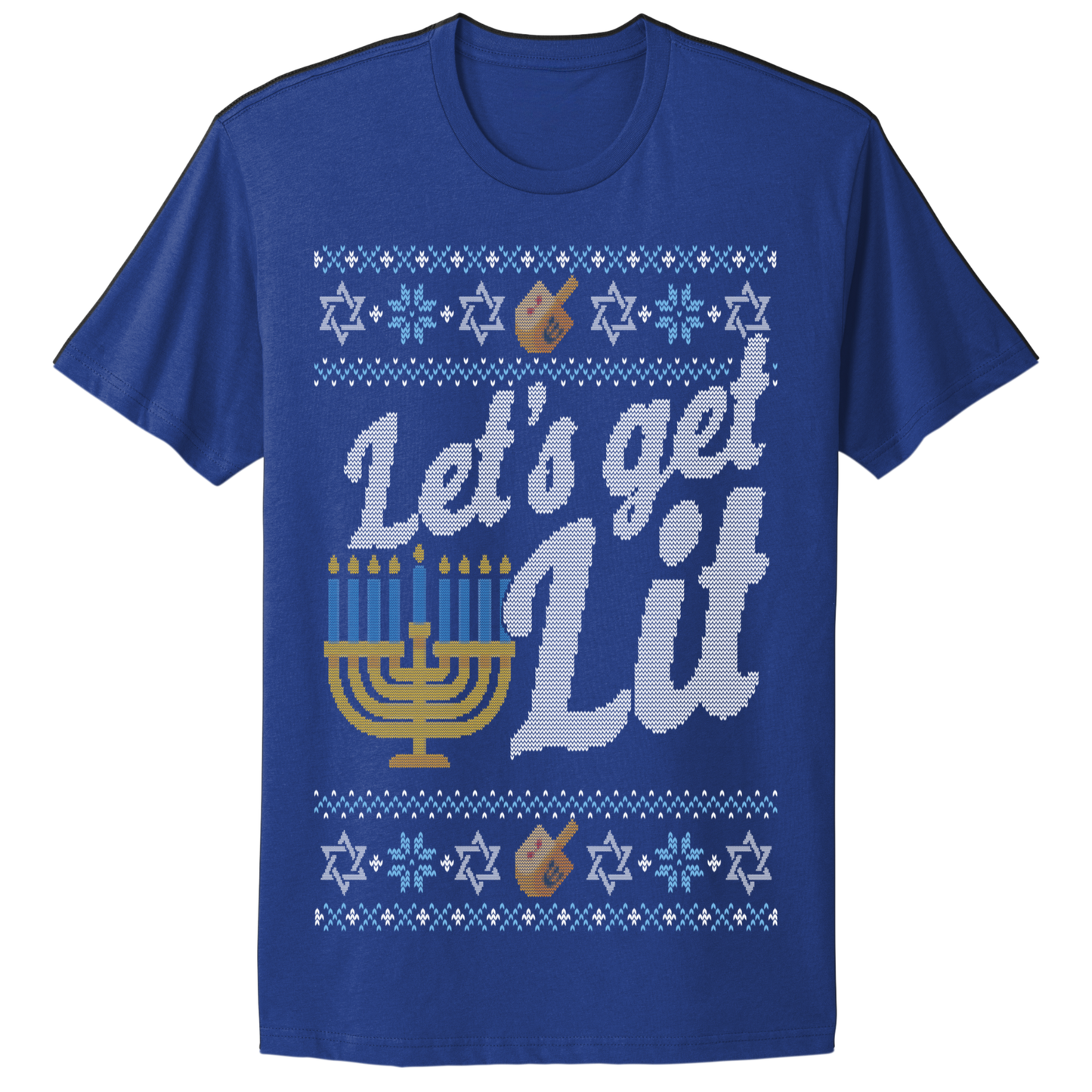 Ugly Hanukkah Tshirt Let's Get Lit