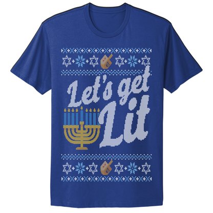 Ugly Hanukkah Tshirt Let's Get Lit