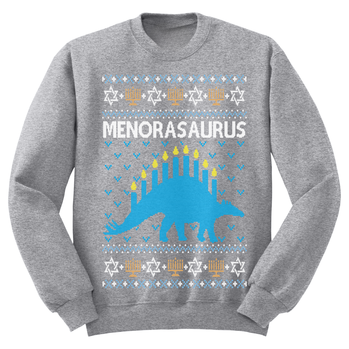 Ugly Hanukkah Sweatshirt Menorasaurus