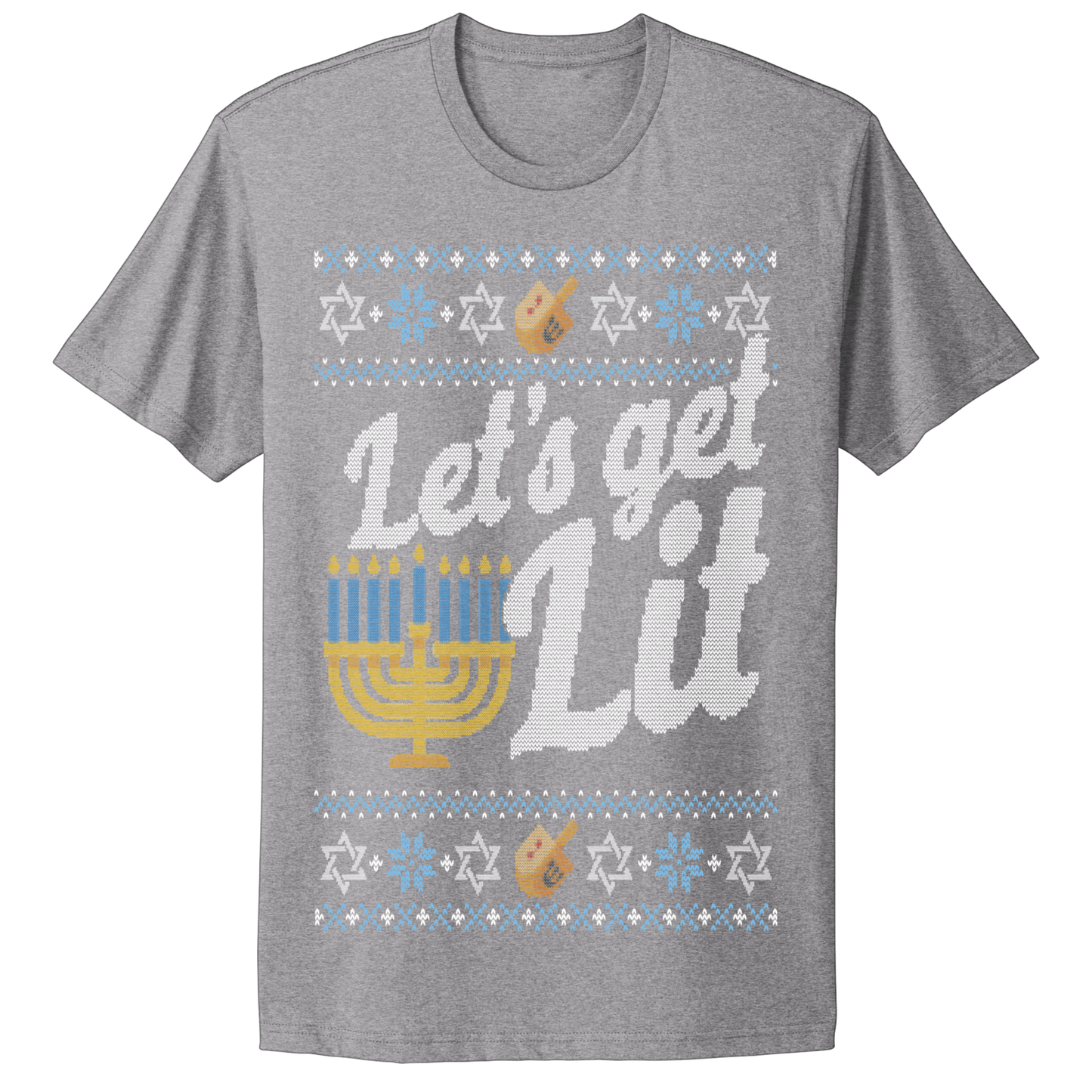 Ugly Hanukkah Tshirt Let's Get Lit