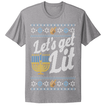 Ugly Hanukkah Tshirt Let's Get Lit