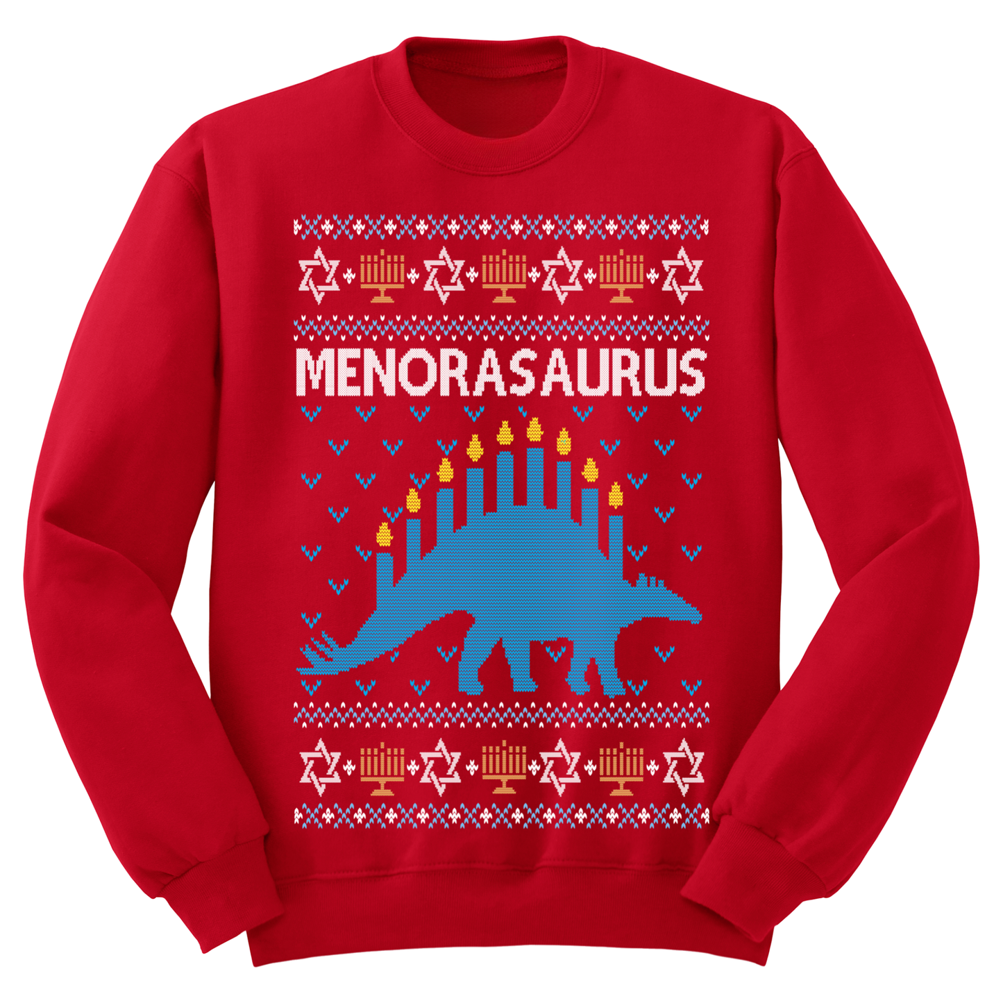 Ugly Hanukkah Sweatshirt Menorasaurus