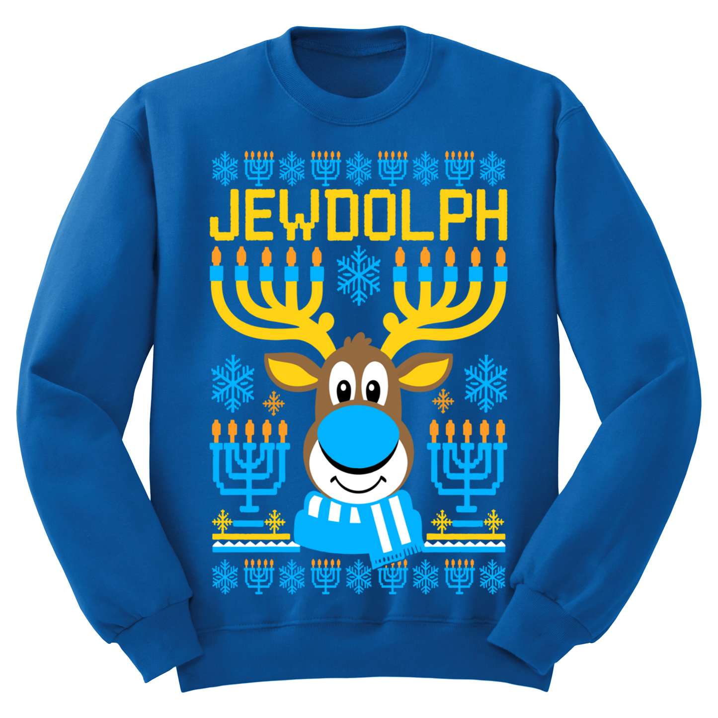 Ugly Hanukkah Sweatshirt Jewdolph The Jewish Reindeer