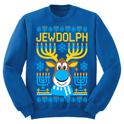 Ugly Hanukkah Sweatshirt Jewdolph The Jewish Reindeer
