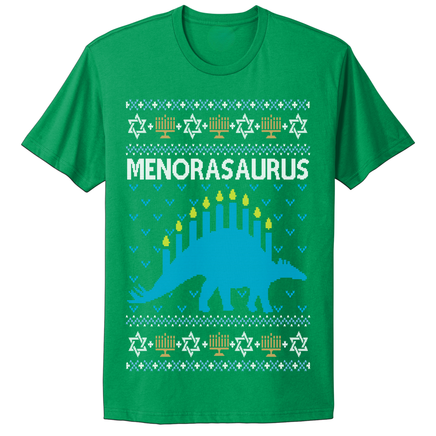 Ugly Hanukkah Tshirt Menorasaurus
