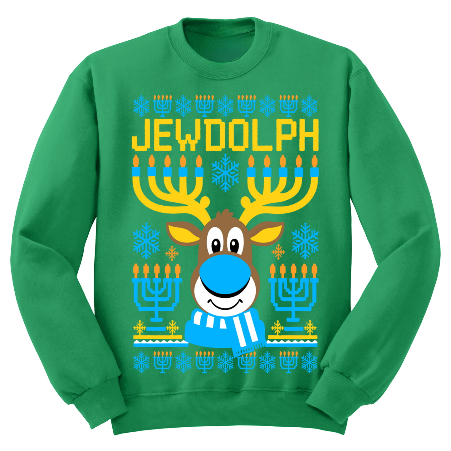 Ugly Hanukkah Sweatshirt Jewdolph The Jewish Reindeer