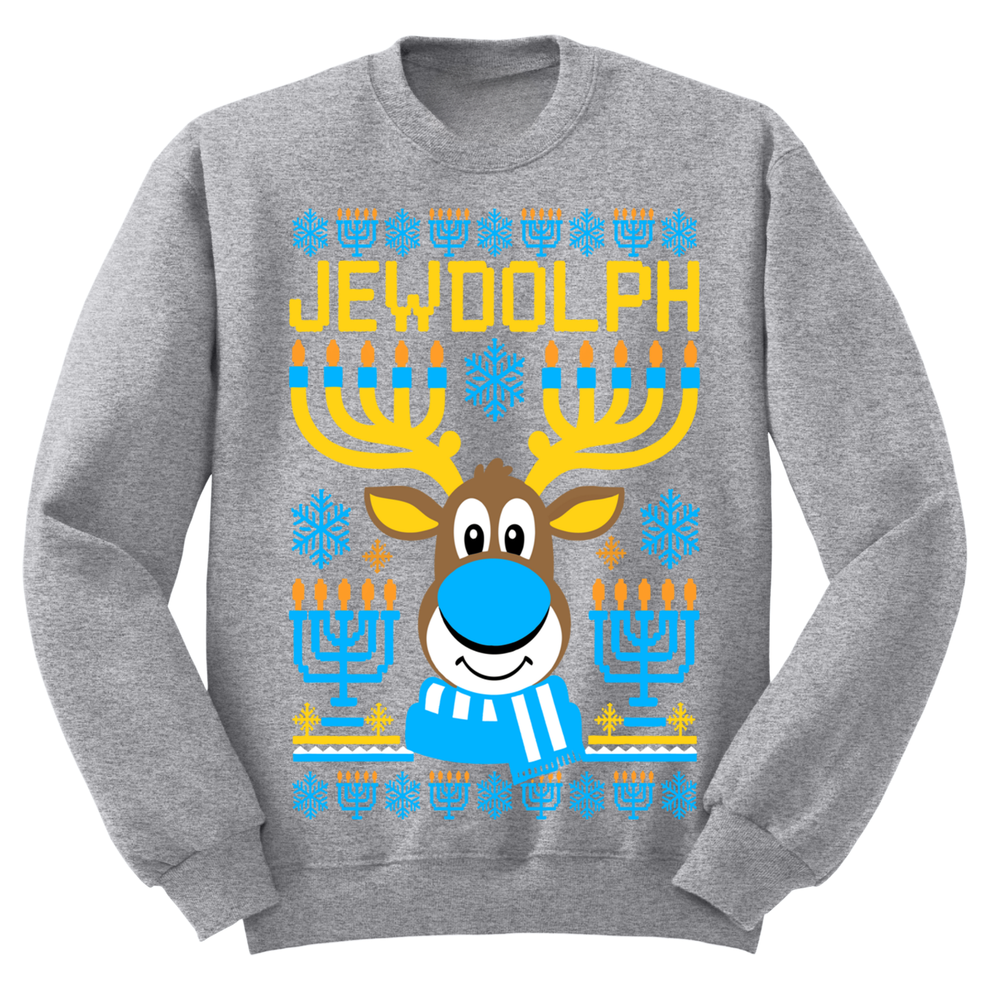Ugly Hanukkah Sweatshirt Jewdolph The Jewish Reindeer