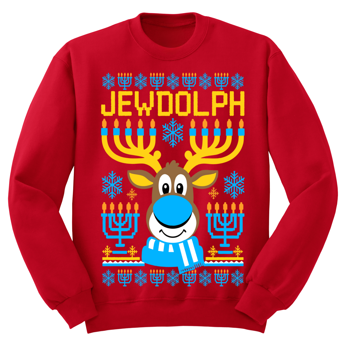 Ugly Hanukkah Sweatshirt Jewdolph The Jewish Reindeer