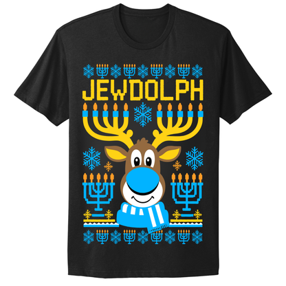 Ugly Hanukkah Tshirt Jewdolph The Jewish Reindeer
