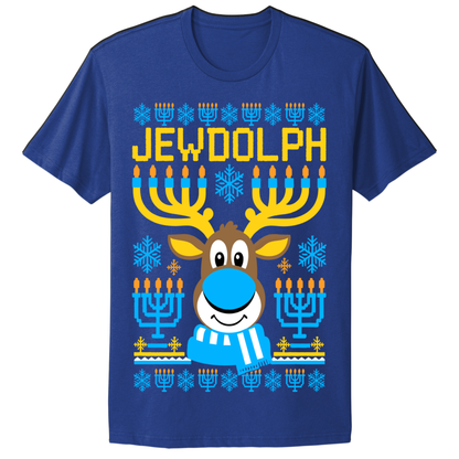 Ugly Hanukkah Tshirt Jewdolph The Jewish Reindeer