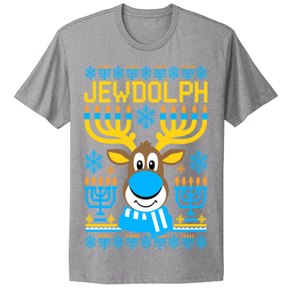 Ugly Hanukkah Tshirt Jewdolph The Jewish Reindeer