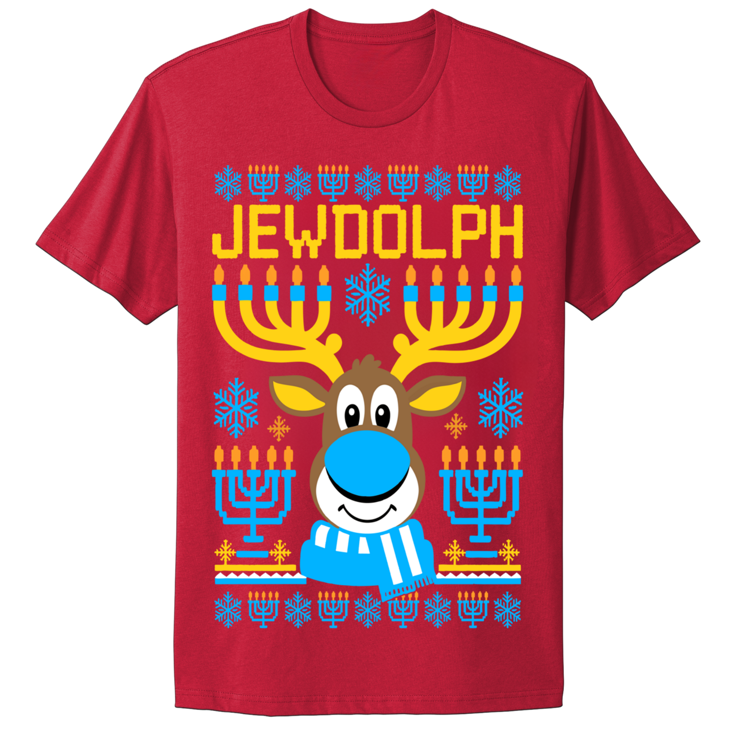 Ugly Hanukkah Tshirt Jewdolph The Jewish Reindeer