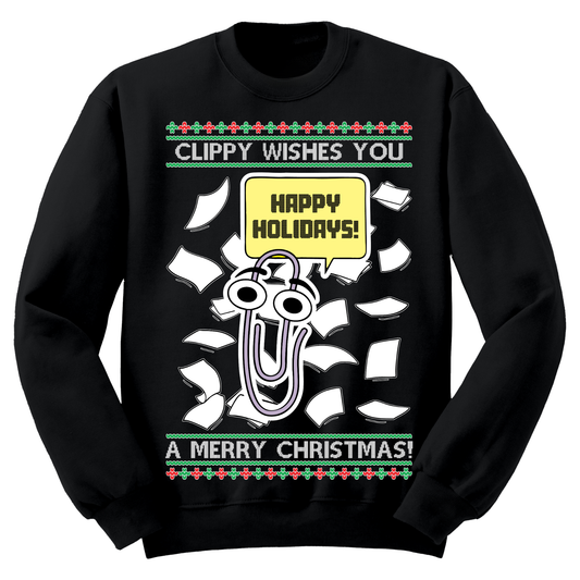 Ugly Christmas Sweater Clippy Merry Christmas