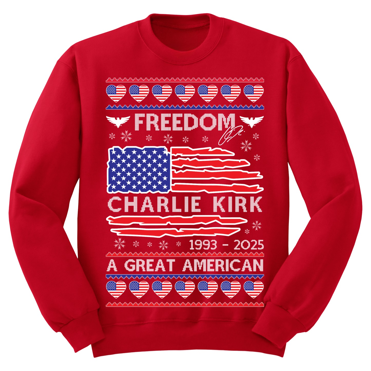 Ugly Christmas Sweater Freedom Charlie Kirk