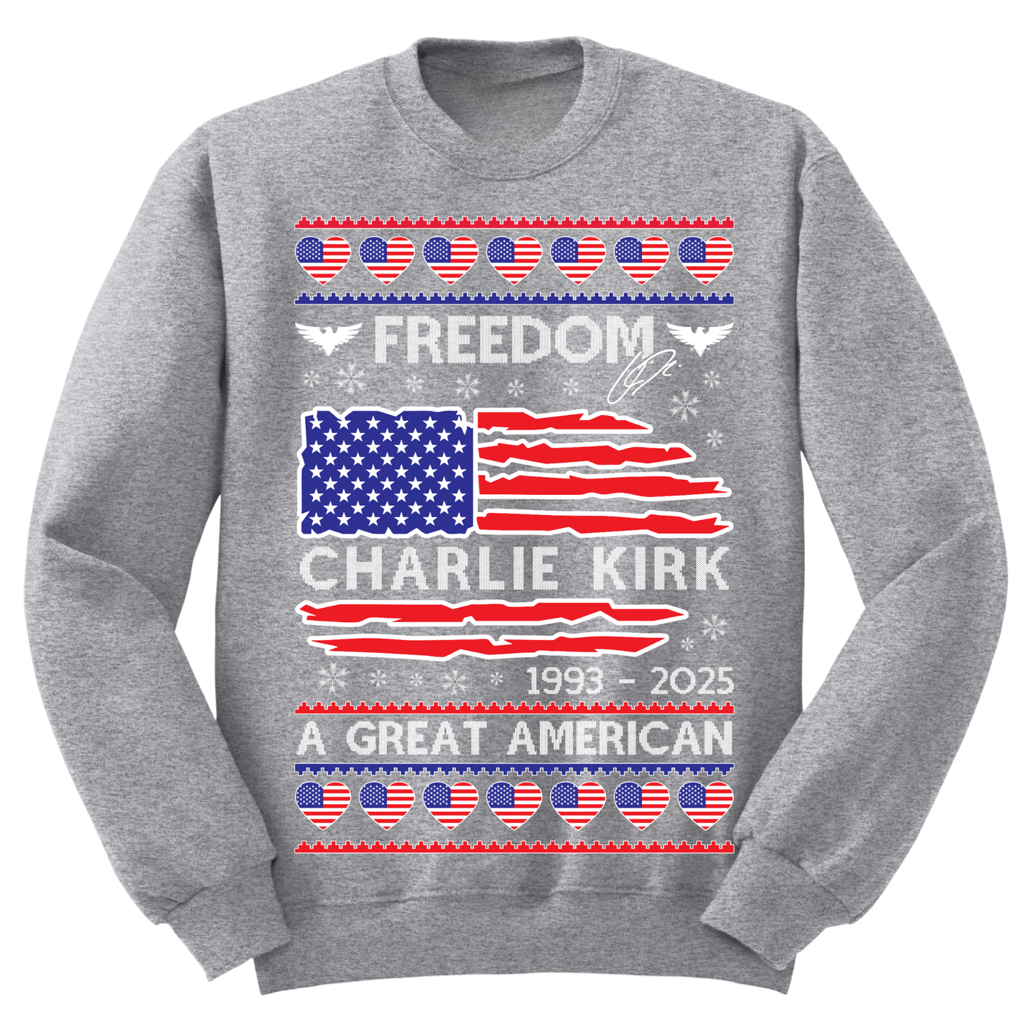 Ugly Christmas Sweater Freedom Charlie Kirk