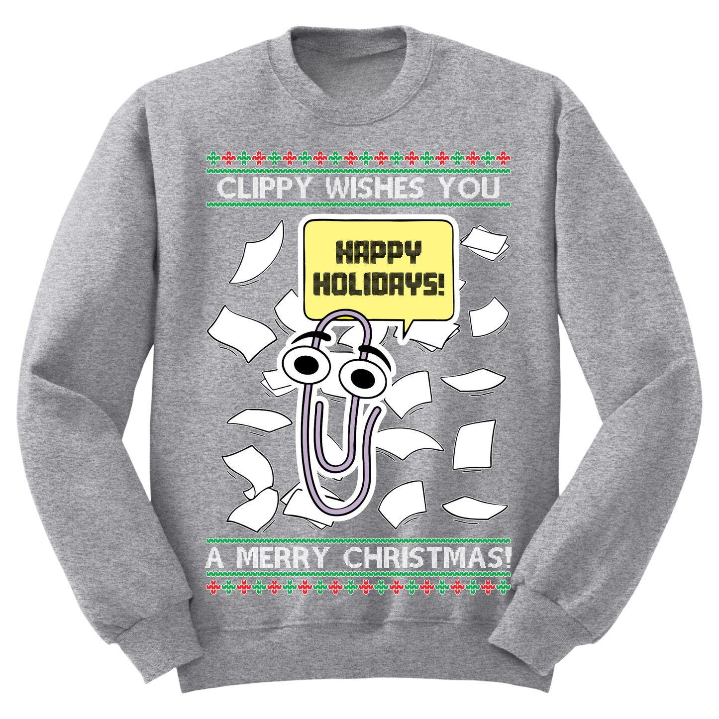 Ugly Christmas Sweater Clippy Merry Christmas
