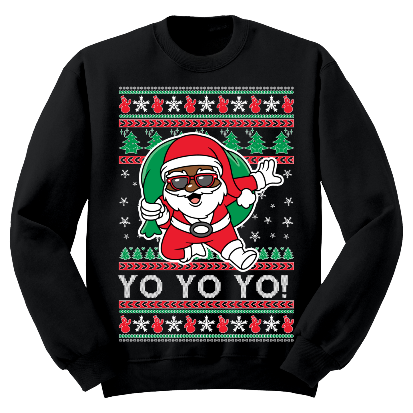 Ugly Christmas Sweater Yo Yo Hiphop Santa