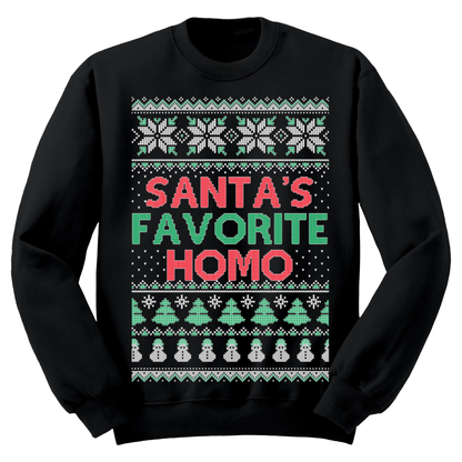 Ugly Christmas Sweater Santa Favorite Homo