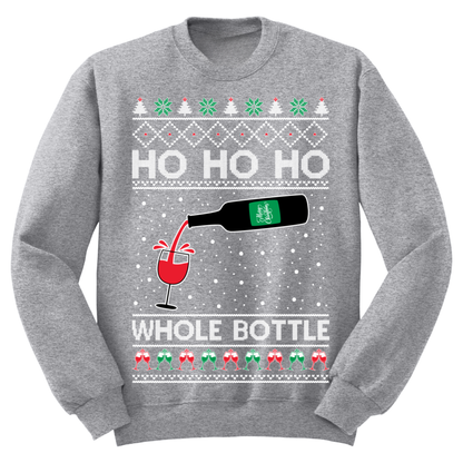 Ugly Christmas Sweater Ho Ho Whole Bottle Wine