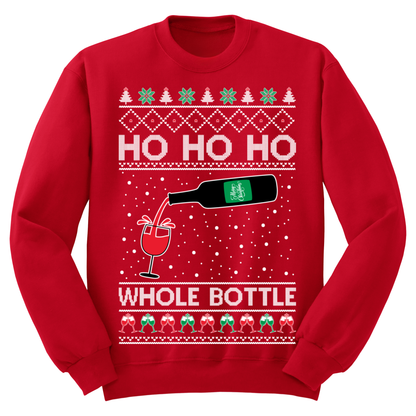 Ugly Christmas Sweater Ho Ho Whole Bottle Wine