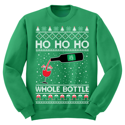 Ugly Christmas Sweater Ho Ho Whole Bottle Wine