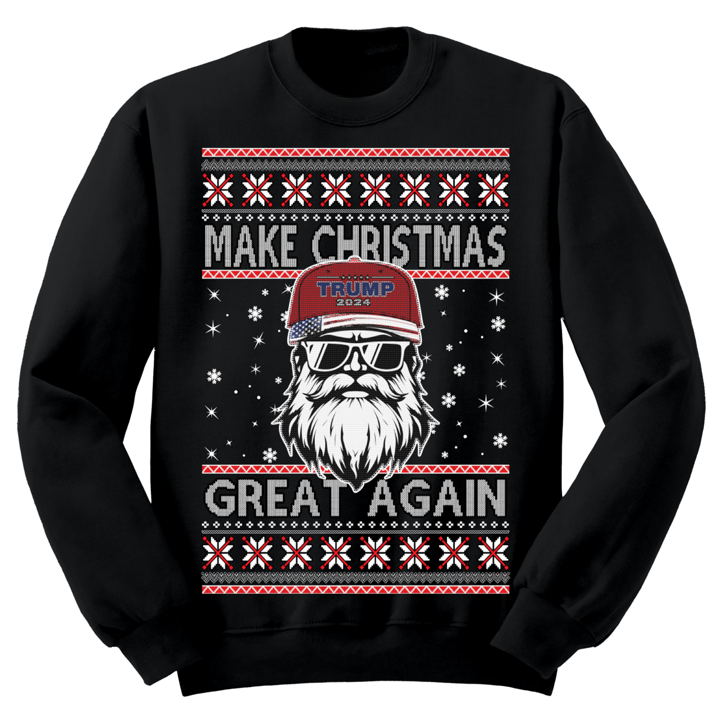 Ugly Christmas Sweater Santa MAGA Make Christmas Great Again Trump