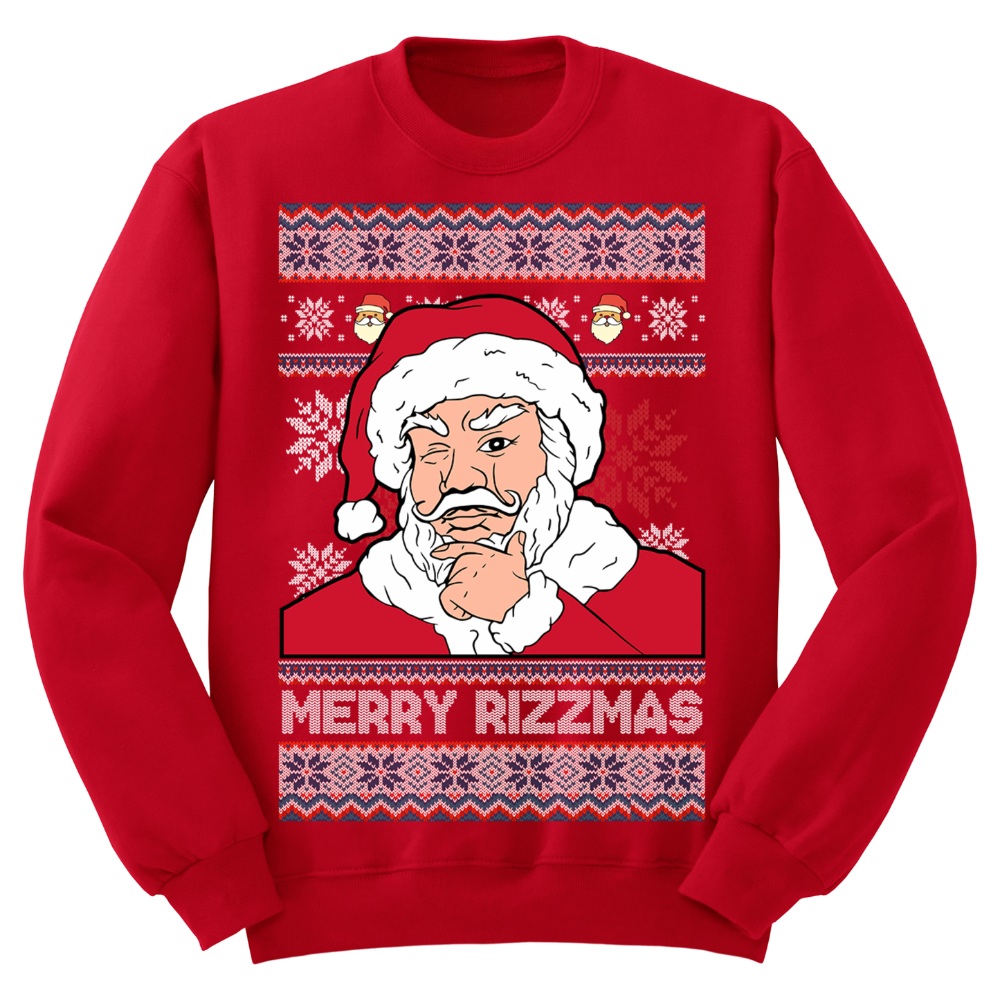 Ugly Christmas Sweater Santa Rizz Merry Christmas