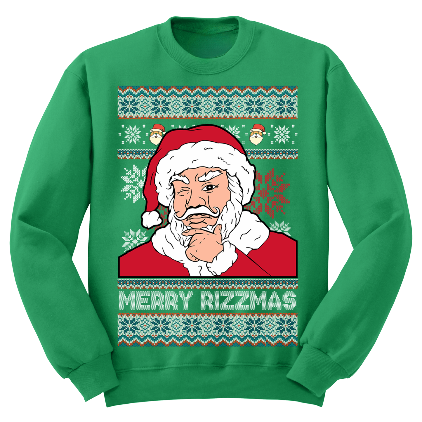 Ugly Christmas Sweater Santa Rizz Merry Christmas