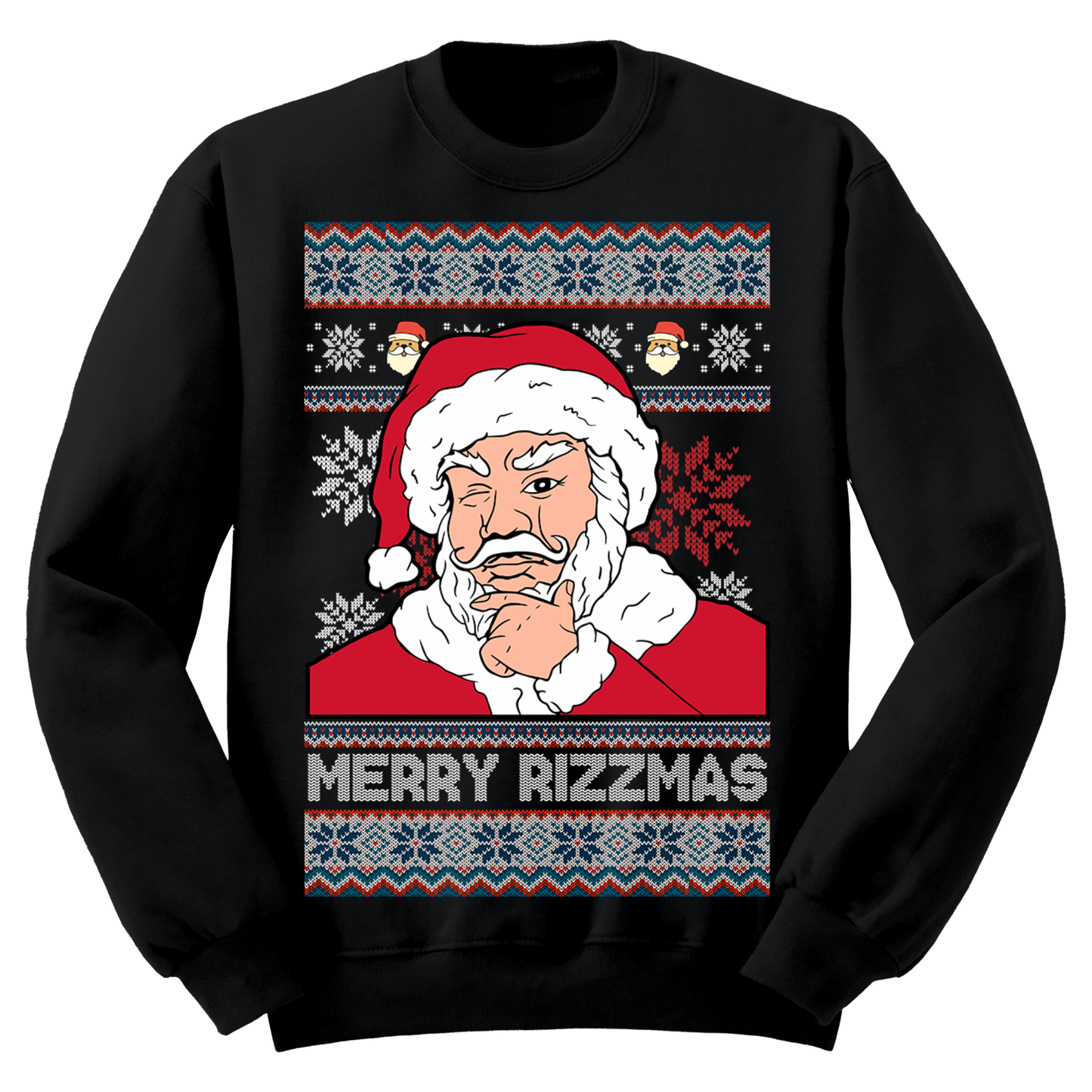 Ugly Christmas Sweater Santa Rizz Merry Christmas
