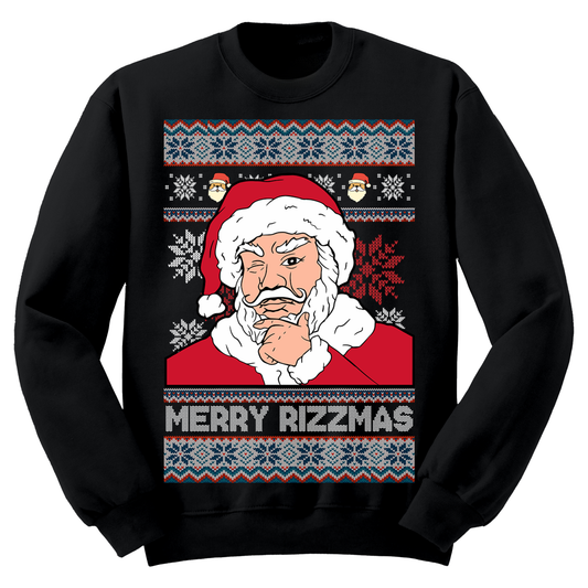 Ugly Christmas Sweater Santa Rizz Merry Christmas