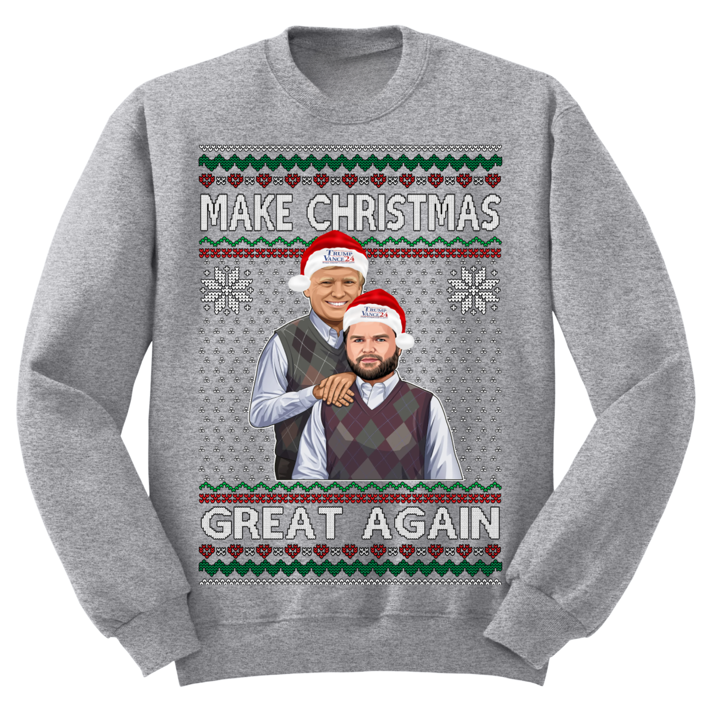 Ugly Christmas Sweater MAGA Christmas Trump Vance Portrait