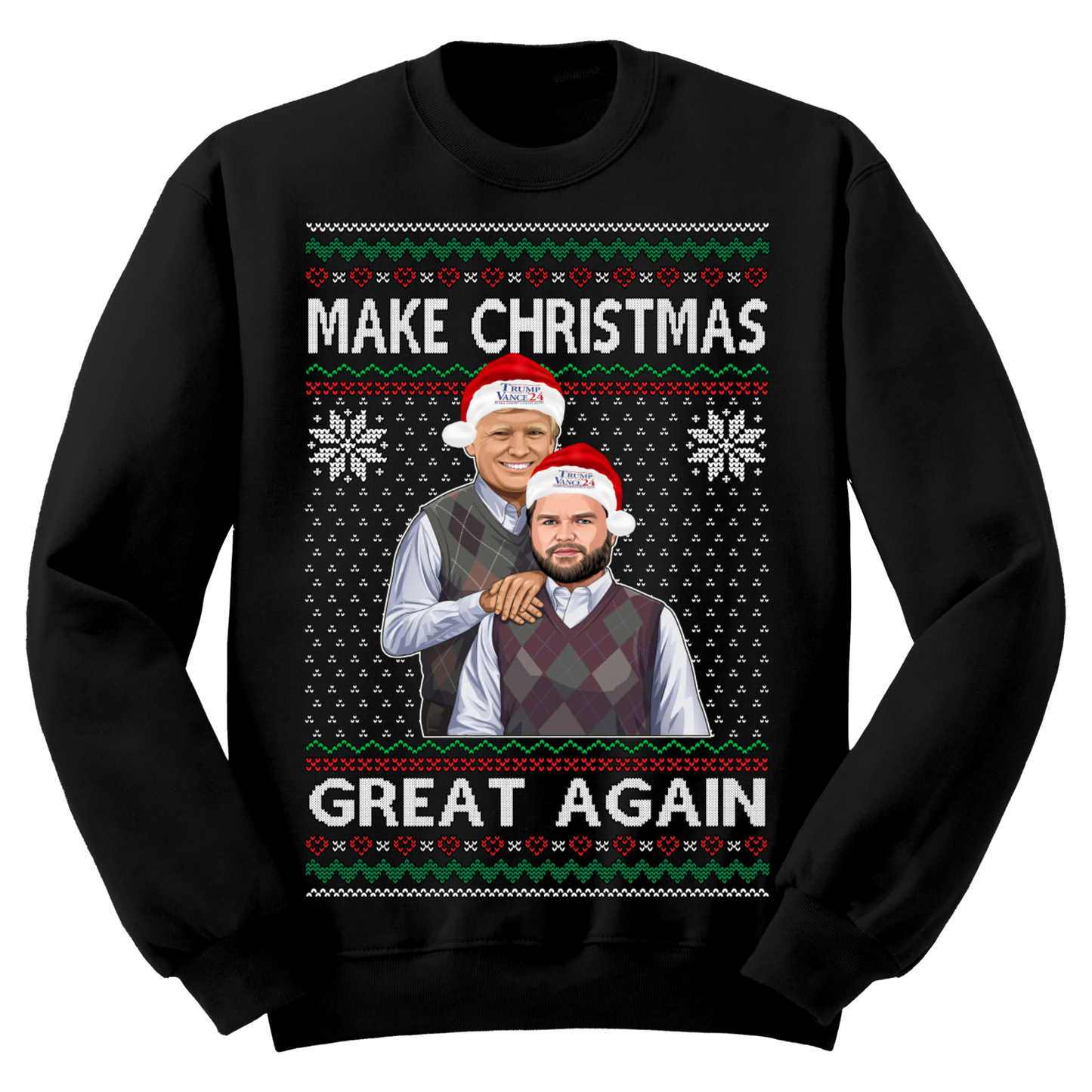 Ugly Christmas Sweater MAGA Christmas Trump Vance Portrait