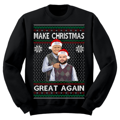 Ugly Christmas Sweater MAGA Christmas Trump Vance Portrait