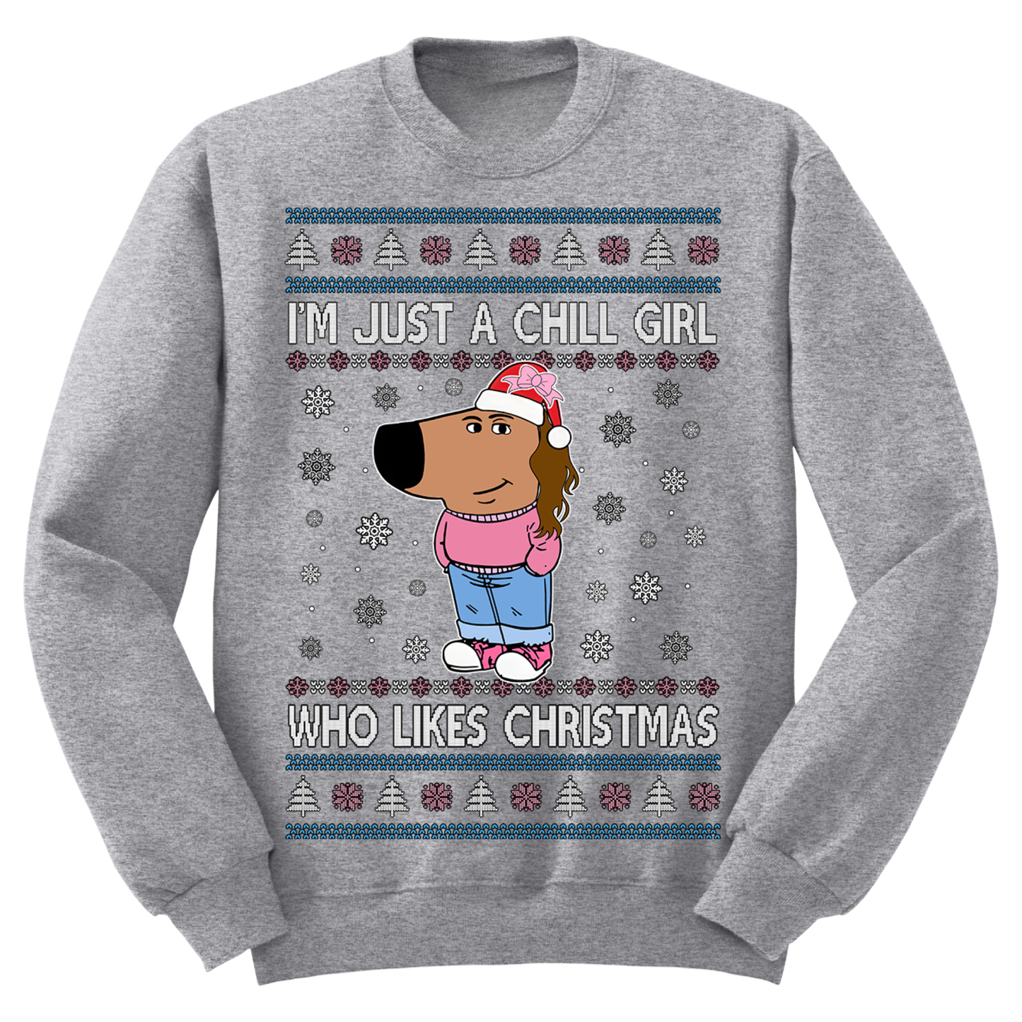 Ugly Christmas Sweater Chill Girl Christmas