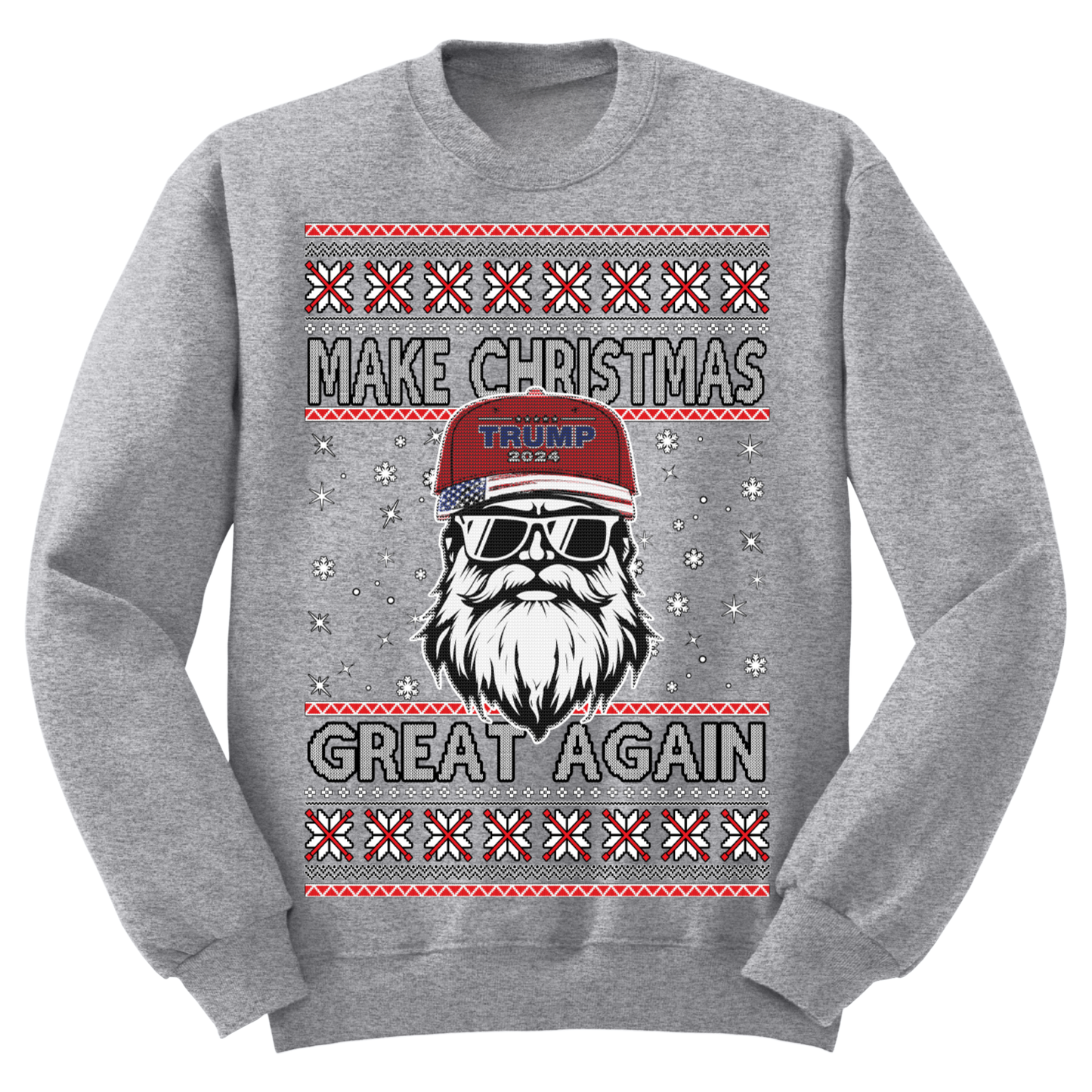 Ugly Christmas Sweater Santa MAGA Make Christmas Great Again Trump