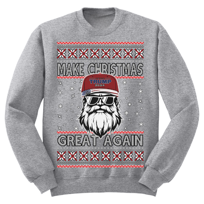 Ugly Christmas Sweater Santa MAGA Make Christmas Great Again Trump