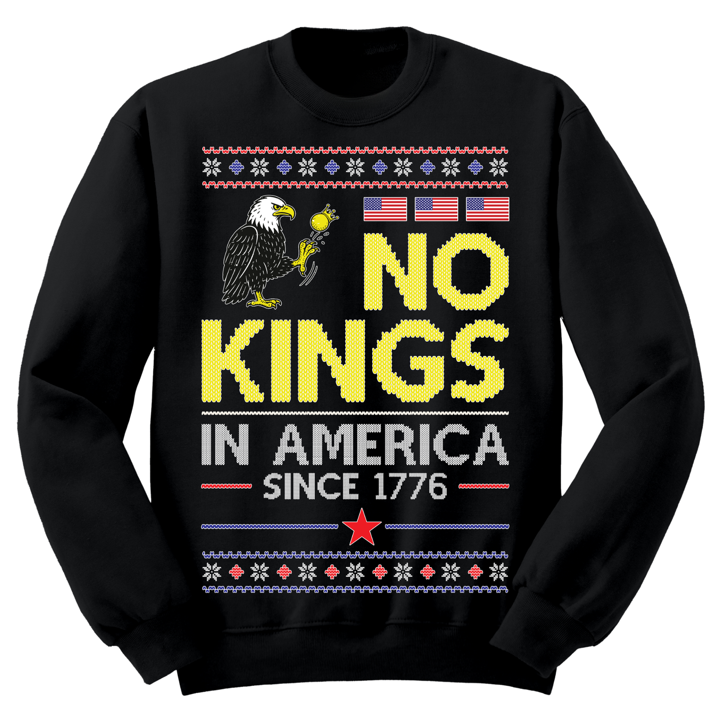 Ugly Christmas Sweater No Kings In America AntiTrump Antimaga