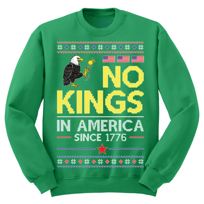 Ugly Christmas Sweater No Kings In America AntiTrump Antimaga
