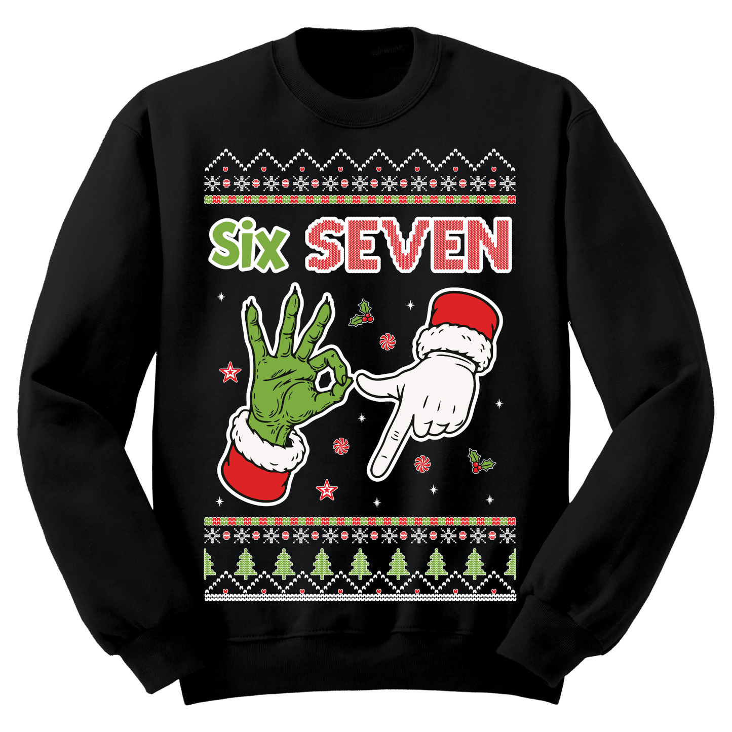 Ugly Christmas Sweater Six Seven Hands 6 7