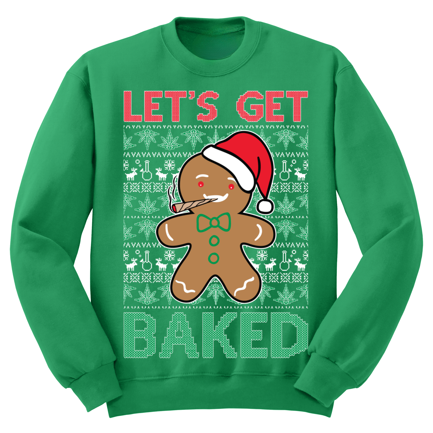 Ugly Christmas Sweater Let's Get Baked