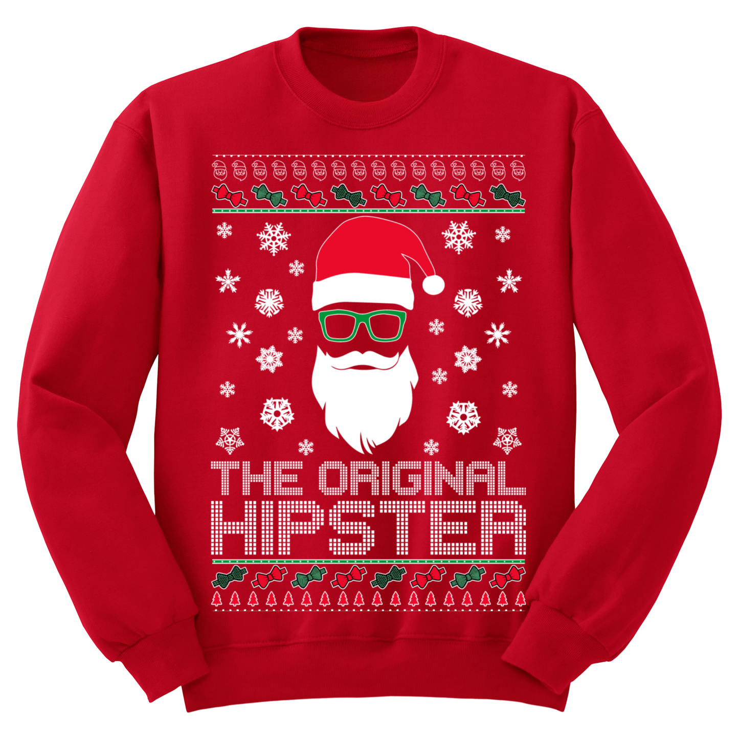 Ugly Christmas Sweater Santa Original Hipster