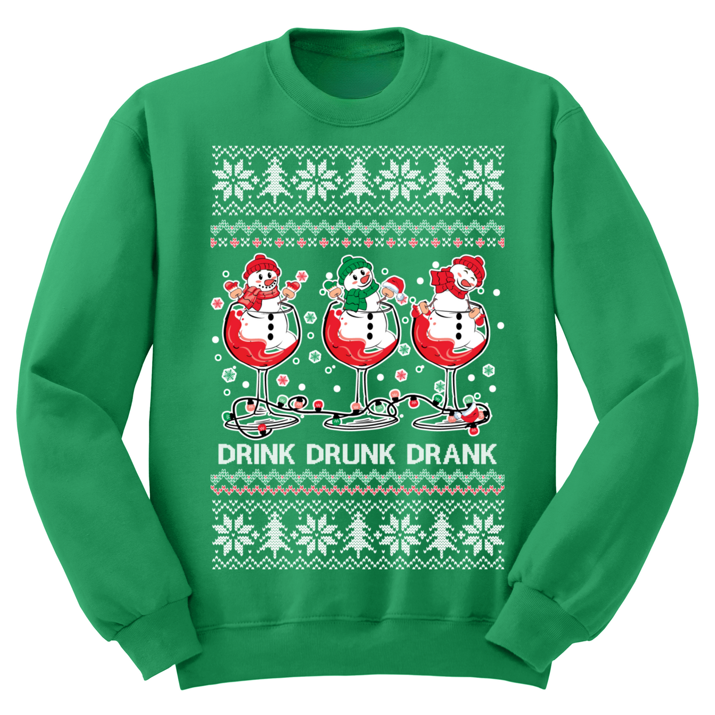 Ugly Christmas Sweater Drink Drank Drunk Snowman