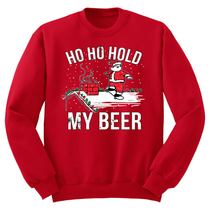 Ugly Christmas Sweater Santa Ho Ho Hold My Beer