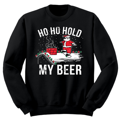 Ugly Christmas Sweater Santa Ho Ho Hold My Beer