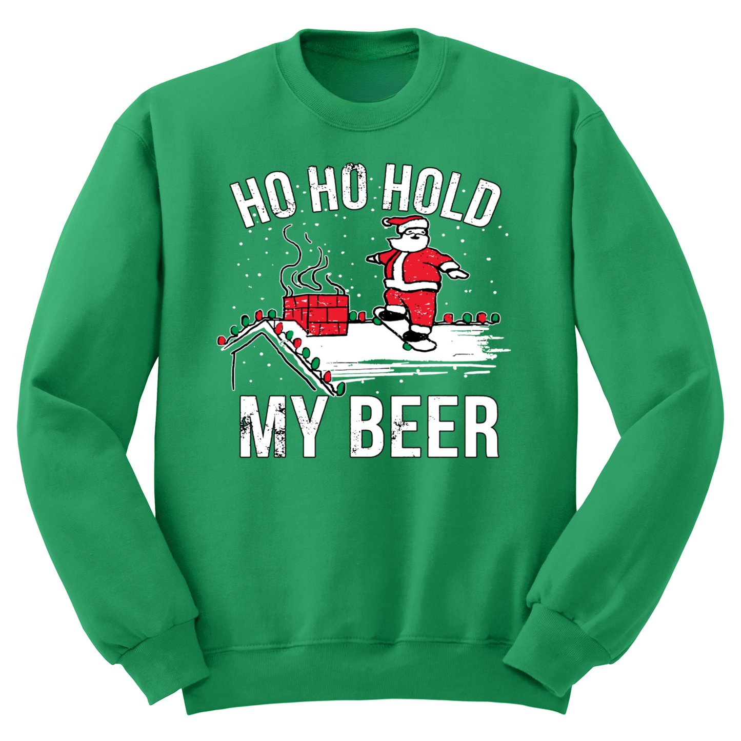 Ugly Christmas Sweater Santa Ho Ho Hold My Beer