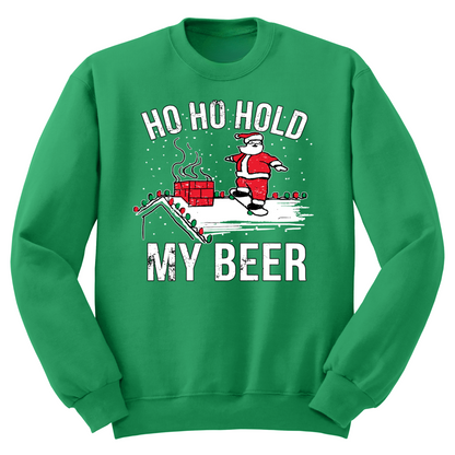 Ugly Christmas Sweater Santa Ho Ho Hold My Beer