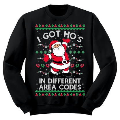 Ugly Christmas Sweater I Got Ho's In Different Area Codes