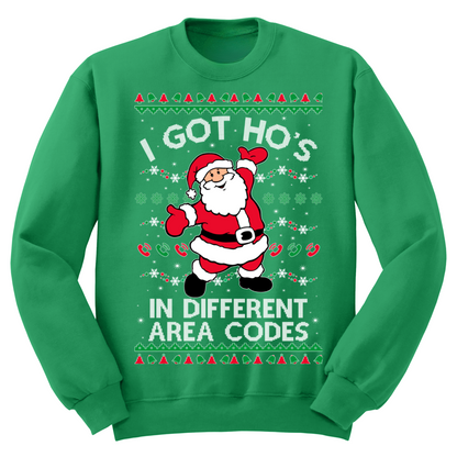 Ugly Christmas Sweater I Got Ho's In Different Area Codes